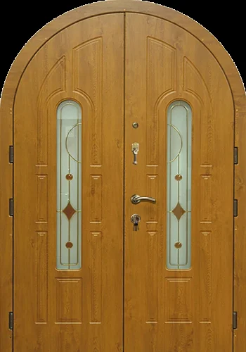 Входная дверь в дом арочная №56