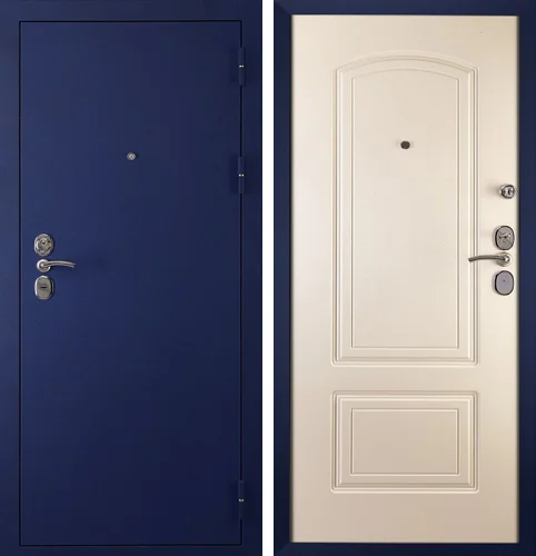 Дверь металлическая входная синяя с МДФ внутри №41