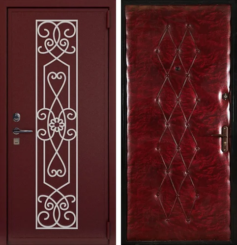 Дверь входная обшитая кожзамом №3