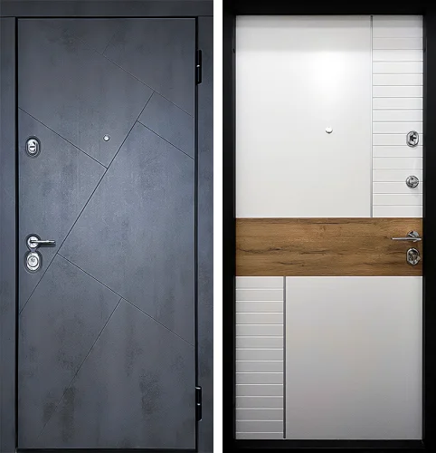 Металлическая дизайнерская дверь для дома уличная №116