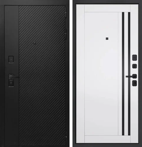 Чёрная железная дверь терморазрыв №90