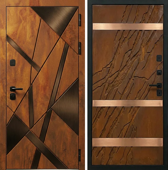 Входная металлическая дверь с рельефной панелью №298