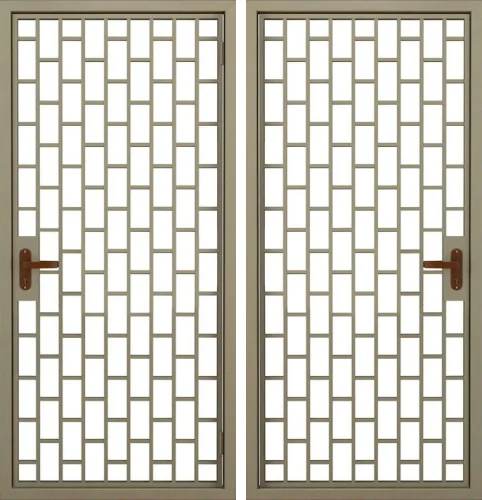 Решетчатая дверь металлическая на лестничную площадку №4