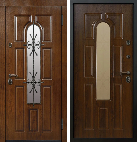 Входная дверь со шпоном и ковкой №8