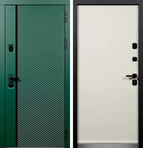 Входная дверь зеленого цвета №114