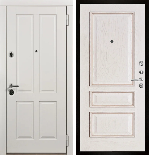 Герметичная белая входная дверь №17