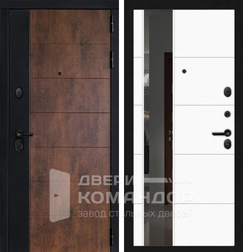 Дверь уличная с терморазрывом и зеркалом №82