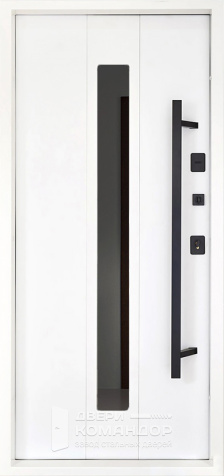 Входная дверь с вертикальной ручкой и зеркалом №17 - внутренняя сторона