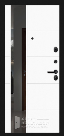 Дверь уличная с терморазрывом и зеркалом №82 - внутренняя сторона