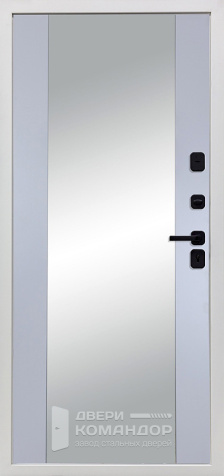 Белая дверь с терморазрывом и зеркало №111 - внутренняя сторона