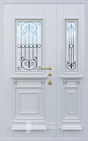 Входная дверь с ковкой и стеклом №20 с замками KALE - внутренняя сторона