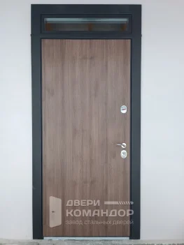 Входная дверь с верхней фрамугой со стеклопакетом и со скрытыми петлями